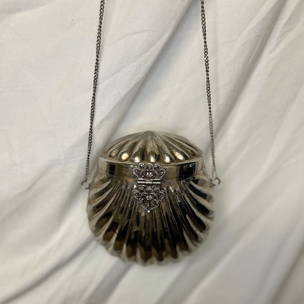 Antique Metal Purse With Velvet Interior